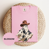 Western Ghost Halloween Shirt, Cowboy Hat Spooky Graphic Tee, Cute Vintage Fall Gift for Cowgirl, Country October Outfit for Women