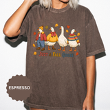 Funny Fall Goose Shirt, Just a Fall Goose Autumn Graphic Tee, Cute Cozy Gift for Bird Lover, Thanksgiving and October Outfit for Her