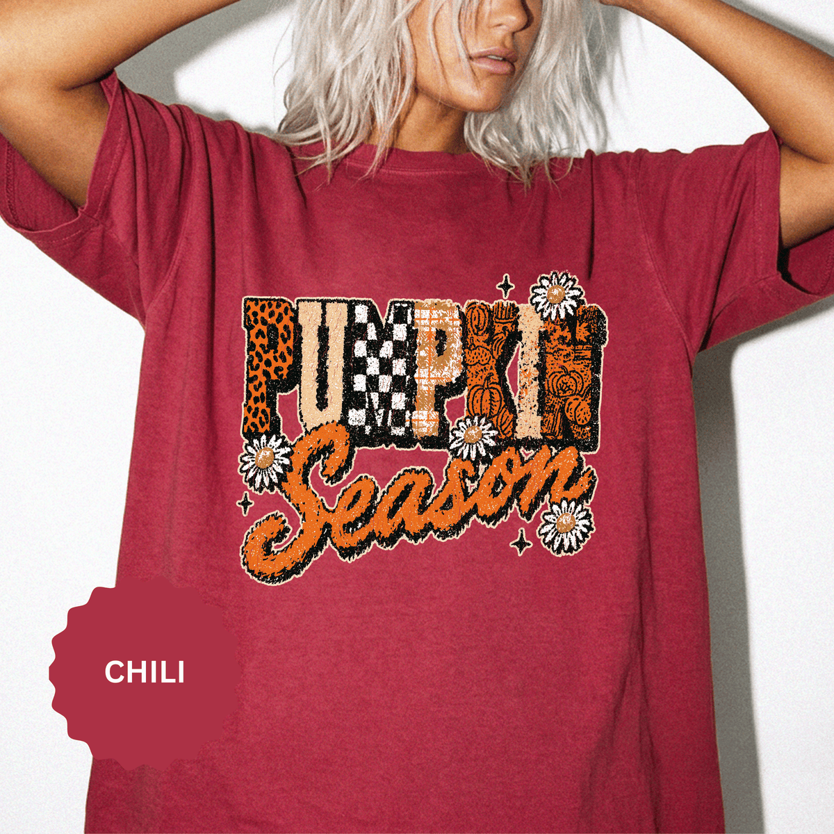 Pumpkin Season Shirt, Retro Leopard Checker Fall Graphic Tee, Cute Autumn Gift for Women, Cozy Thanksgiving October Outfit for Her