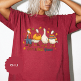 Funny Fall Goose Shirt, Just a Fall Goose Autumn Graphic Tee, Cute Cozy Gift for Bird Lover, Thanksgiving and October Outfit for Her