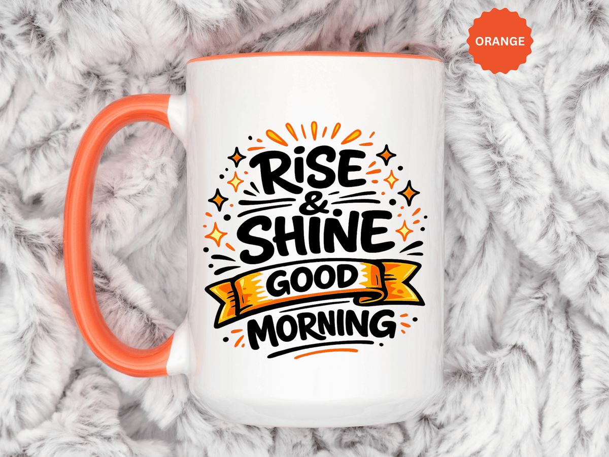 Rise and Shine Coffee Mug, Good Morning Motivational Cup, Cheerful Coworker Gift, Positive Office Desk Decor for Teacher or Coffee Lover