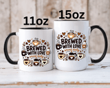 Brewed With Love Coffee Mug, Served Daily Romantic Cup, Cute Coffee Lover Gift for Wife, Husband, Girlfriend, Boyfriend or Anniversary