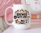 Brewed With Love Coffee Mug, Served Daily Romantic Cup, Cute Coffee Lover Gift for Wife, Husband, Girlfriend, Boyfriend or Anniversary