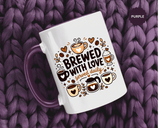 Brewed With Love Coffee Mug, Served Daily Romantic Cup, Cute Coffee Lover Gift for Wife, Husband, Girlfriend, Boyfriend or Anniversary