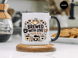 Brewed With Love Coffee Mug, Served Daily Romantic Cup, Cute Coffee Lover Gift for Wife, Husband, Girlfriend, Boyfriend or Anniversary