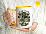 Army Strong Grandpa Mug, Grandpa Proud Military Coffee Cup, Veteran Grandfather Gift, Service Legacy Present for Birthday or Father's Day