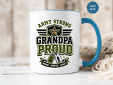 Army Strong Grandpa Mug, Grandpa Proud Military Coffee Cup, Veteran Grandfather Gift, Service Legacy Present for Birthday or Father's Day