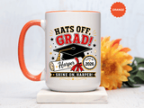 Personalized Graduation Mug, Hats Off Grad Class of 2026 Coffee Cup, Custom Name Gift for Daughter, Son, High School or College Senior