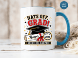 Personalized Graduation Mug, Hats Off Grad Class of 2026 Coffee Cup, Custom Name Gift for Daughter, Son, High School or College Senior
