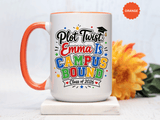 Personalized College Bound Mug, Plot Twist Campus Bound Graduation Cup, Custom Class of 2026 Gift for Her, High School Senior Present