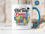 Personalized College Bound Mug, Plot Twist Campus Bound Graduation Cup, Custom Class of 2026 Gift for Her, High School Senior Present