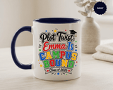 Personalized College Bound Mug, Plot Twist Campus Bound Graduation Cup, Custom Class of 2026 Gift for Her, High School Senior Present
