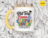 Personalized College Bound Mug, Plot Twist Campus Bound Graduation Cup, Custom Class of 2026 Gift for Her, High School Senior Present
