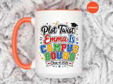 Personalized College Bound Mug, Plot Twist Campus Bound Graduation Cup, Custom Class of 2026 Gift for Her, High School Senior Present