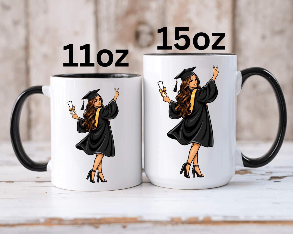 College Graduation Mug for Her, Female Graduate Coffee Cup, Congratulations Gift for Daughter, Sister or Best Friend, Senior Keepsake