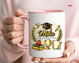 Personalized Graduation Mug for Her, Brave Mind Bright Future Coffee Cup, Custom Name Gift for Daughter, College or High School Graduate