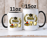 Personalized Graduation Mug for Her, Brave Mind Bright Future Coffee Cup, Custom Name Gift for Daughter, College or High School Graduate