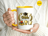 Personalized Graduation Mug for Her, Brave Mind Bright Future Coffee Cup, Custom Name Gift for Daughter, College or High School Graduate