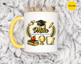 Personalized Graduation Mug for Her, Brave Mind Bright Future Coffee Cup, Custom Name Gift for Daughter, College or High School Graduate