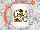 Personalized Graduation Mug for Her, Brave Mind Bright Future Coffee Cup, Custom Name Gift for Daughter, College or High School Graduate