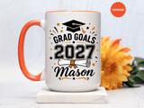 Personalized Graduation Mug, Grad Goals 2027 Coffee Cup, Custom Name Gift for Him, High School or College Senior, Proud Family Present