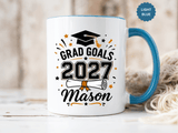 Personalized Graduation Mug, Grad Goals 2027 Coffee Cup, Custom Name Gift for Him, High School or College Senior, Proud Family Present