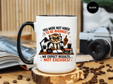 Funny Motivational Office Mug, Results Not Excuses Coffee Cup, Tough Love Gift for Employee, Coworker, Boss or Entrepreneur, Workplace Humor