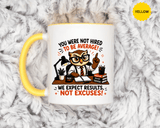 Funny Motivational Office Mug, Results Not Excuses Coffee Cup, Tough Love Gift for Employee, Coworker, Boss or Entrepreneur, Workplace Humor