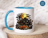 Halloween Witch Coffee Mug, Spooky Reaper and Pumpkin Cup, Gothic Horror Gift for Halloween Lover, Haunted House October Drinkware