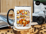 I Love Fall Coffee Mug, Cozy Autumn Pumpkin Spice Cup, Gift for Fall Lover, Book Reader, Teacher or Mom, Thanksgiving Kitchen Decor