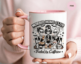 Morbid Moms Club Coffee Mug, Gothic Skeleton Mom Cup, Funny Halloween Gift for Mom Friends, Spooky Mama Birthday or Group Present for Her