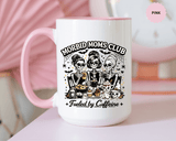 Morbid Moms Club Coffee Mug, Gothic Skeleton Mom Cup, Funny Halloween Gift for Mom Friends, Spooky Mama Birthday or Group Present for Her