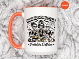 Morbid Moms Club Coffee Mug, Gothic Skeleton Mom Cup, Funny Halloween Gift for Mom Friends, Spooky Mama Birthday or Group Present for Her