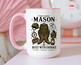 Personalized Army Soldier Mug, Built with Courage Coffee Cup, Custom Name Military Gift for Him, Veteran, Recruit or Service Member