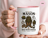 Personalized Army Soldier Mug, Built with Courage Coffee Cup, Custom Name Military Gift for Him, Veteran, Recruit or Service Member