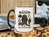 Personalized Army Soldier Mug, Built with Courage Coffee Cup, Custom Name Military Gift for Him, Veteran, Recruit or Service Member
