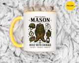 Personalized Army Soldier Mug, Built with Courage Coffee Cup, Custom Name Military Gift for Him, Veteran, Recruit or Service Member