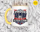 Proud Veteran Dad Coffee Mug, Battle Tested Veteran Strong Cup, Patriotic Military Gift for Father, Retired Soldier or True Legend