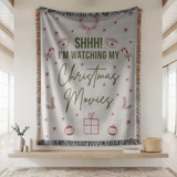 Christmas Movie Night Blanket, Funny Throw for Cozy Holiday Decor, Festive Winter Gift for Her