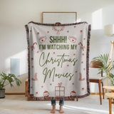 Christmas Movie Night Blanket, Funny Throw for Cozy Holiday Decor, Festive Winter Gift for Her