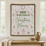 Christmas Movie Night Blanket, Funny Throw for Cozy Holiday Decor, Festive Winter Gift for Her