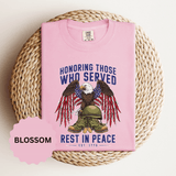 Honoring Those Who Served Shirt, Military Memorial T-Shirt, Fallen Soldier Tribute, Veteran Remembrance Gift, Patriotic Eagle Tribute Tee