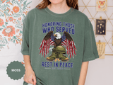 Honoring Those Who Served Shirt, Military Memorial T-Shirt, Fallen Soldier Tribute, Veteran Remembrance Gift, Patriotic Eagle Tribute Tee