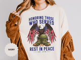 Honoring Those Who Served Shirt, Military Memorial T-Shirt, Fallen Soldier Tribute, Veteran Remembrance Gift, Patriotic Eagle Tribute Tee