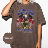 Honoring Those Who Served Shirt, Military Memorial T-Shirt, Fallen Soldier Tribute, Veteran Remembrance Gift, Patriotic Eagle Tribute Tee