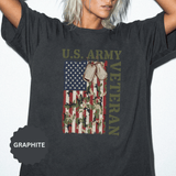 US Army Veteran Shirt, American Flag Camo T-Shirt, Military Dog Tag Tee, Patriotic Gift for Soldier, Retirement or Veterans Day Top