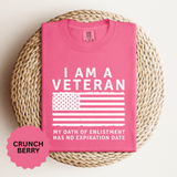 I Am a Veteran Shirt, My Oath Has No Expiration Date T-Shirt, Patriotic Military Gift, Veterans Day Tee for Retired Service Member