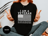 I Am a Veteran Shirt, My Oath Has No Expiration Date T-Shirt, Patriotic Military Gift, Veterans Day Tee for Retired Service Member