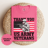 Thank You US Army Veterans Shirt, Patriotic Soldier T-Shirt, Military Appreciation Gift, American Flag Tee for Veterans Day or Retirement
