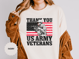 Thank You US Army Veterans Shirt, Patriotic Soldier T-Shirt, Military Appreciation Gift, American Flag Tee for Veterans Day or Retirement